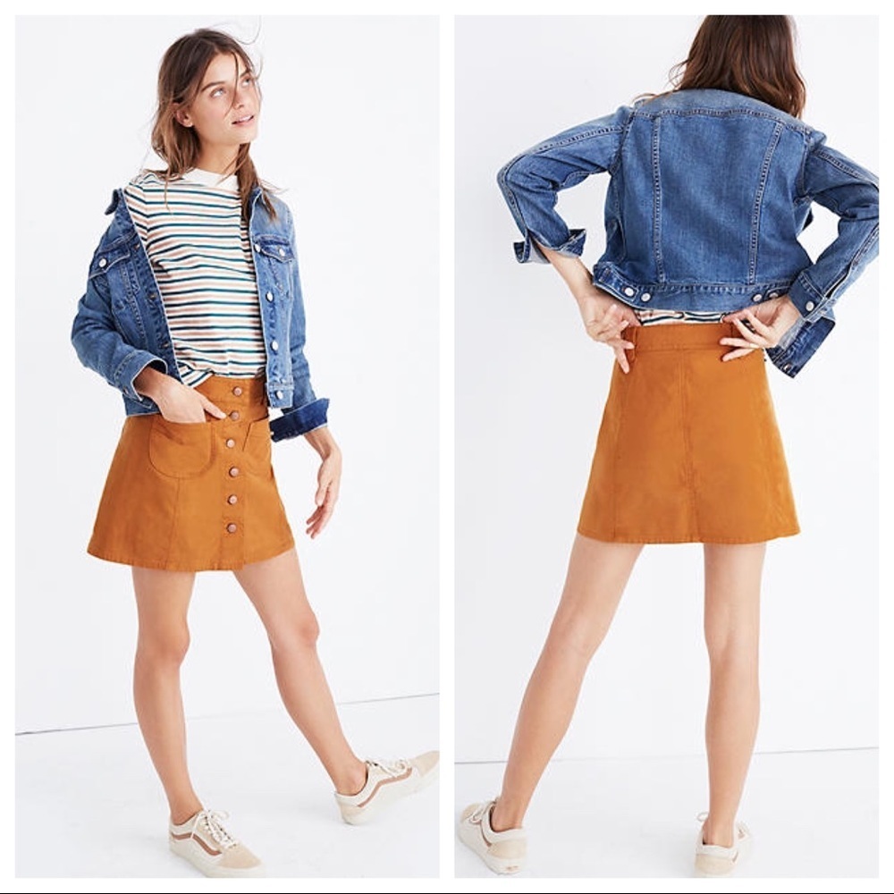 Madewell Garment-Dyed Patch Pocket Skirt Size 6